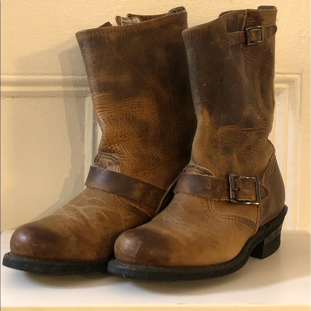 Frye Leather Buckle Boots